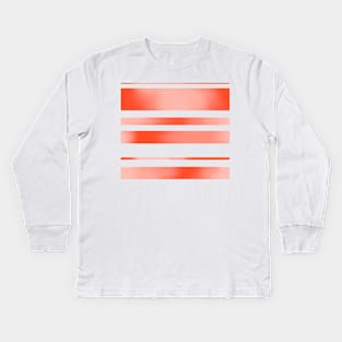 Red Watercolour Stripes Kids Long Sleeve T-Shirt